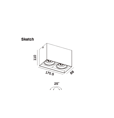 Surface mounted light model SK-02-SD3025